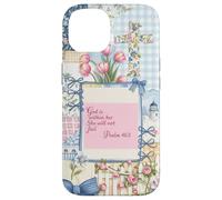 Aesthetic Blue Coquette Christian Preppy Collage Bible Verse Case for iPhone 14