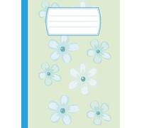Aesthetic Blue Floral Composition Notebook: Serene Pastel Blooms 150 Wide Ruled Pages of Large Format Writing for School and Home