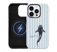 Aesthetic Blue Striped Whale Shark Christian Phone Case Fit for iPhone 14 Pro Case, Magnetic Dual-Layer Jesus Bible Shockproof Protect Ocean God Faith Summer Phone Cover for Girl Women Men - 6.1 Inch