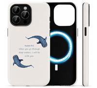Aesthetic Blue Whale Shark Christian Phone Case Fit for iPhone 14 Pro Case, Magnetic Dual-Layer Jesus Bible Shockproof Protective Ocean God Faith Phone Cover for Girl Women Boy Men - 6.1 Inch