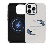 Aesthetic Blue Whale Shark Christian Phone Case Fit for iPhone 14 Pro Max Case, Magnetic Dual-Layer Jesus Bible Shockproof Protective Ocean God Faith Phone Cover for Girl Women Boy Men - 6.7 Inch