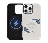 Aesthetic Blue Whale Shark Christian Phone Case Fit for iPhone 16 Pro Max Case, Magnetic Dual-Layer Jesus Bible Shockproof Protective Ocean God Faith Phone Cover for Girl Women Boy Men - 6.9 Inch