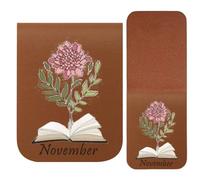 Aesthetic Bookmarks | Retro PU Leather Page Clips | Vintage Magnetic Bookmarks for Reading Study Diary Planner Notebook School Office Girls Boys Teens Men