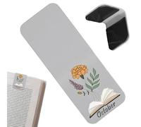 Aesthetic Bookmarks,Vintage PU Leather Bookmark with Floral Patterns,Vintage Magnetic Bookmarks for Reading Children Women Teacher Girls Boys School Study Diary