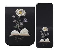 Aesthetic Bookmarks | Vintage Style PU Leather Bookmark Holder, Vintage Magnetic Bookmarks for Reading, for Adults at School in the Office for Journal, Diary and Books