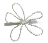 Aesthetic Bowknot Hairpin Duckbill Clip Barrettes French Side Pin Lady Artificial Pearls Hairclip Hair