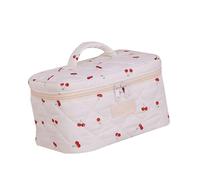 Aesthetic Bowknot Quilted Makeup Bag Large Capacity Travel Cosmetic Storage for Trendy Women and Ladies Daily Use Women's Makeup Organizers