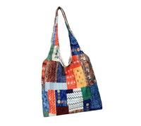 Aesthetic Canvas Toted Bag With Inner Pocket For Women Girls Reusable Grocery Cloth Bag Pattern For Shopping Gym Ethnic Shoulder Bagwith Inner Pockets