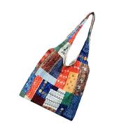 Aesthetic Canvas Toted Bag With Inner Pocket For Women Girls Reusable Grocery Cloth Bag Pattern For Shopping Gym Ethnic Canvas Toted