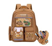 Aesthetic Capybara Bookbag - Travel Backpack Women, Study School Bag | Animal Character Design Student daypacks, Fashionable Outdoor Learning Backpacks, Large Capacity Storage for Family Kids Teens