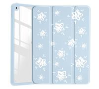 Aesthetic Case for 10.2" iPad 2019/2020/2021,Funny Shining Star Clear Acrylic Hard Back Hybrid Case,with Pencil Holder Trifold Stand Tablet Cover for iPad 7th/8th/9th Gen for Girls Women