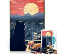 Aesthetic Cat in Window Jigsaw Puzzles for Adults 1000 Piece Memory Fit Quality Print Home Game Santa Present (38x52cm)
