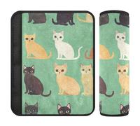 Aesthetic Cats Sage Green 2 Pack carseat Shoulder Strap Pads Release Stress to Your Neck and Shoulders for Auto Protector para cinturón de carro