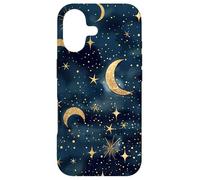 Aesthetic Celestial Magic Moons And Stars Blue Pattern Art Case for iPhone 17
