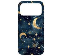 Aesthetic Celestial Magic Moons And Stars Blue Pattern Art Case for iPhone 17 Pro Max