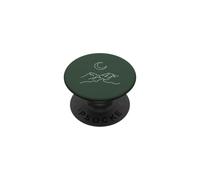 Aesthetic Celestial Moon and Mountain Outline PopSockets Adhesive PopGrip