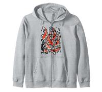Aesthetic Cherry Blossom Koi Fish Japanese Sakura Carp Zip Hoodie