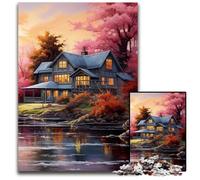 Aesthetic Cherry House JigsawPuzzle 1000 Pieces for Adults Jigsaw Puzzles for Adults Perfect DIY Art Decor Or Birthday Gift 1000 PCS(38x26cm)