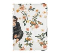 Aesthetic Chimpanzee Flowers Passport and Vaccine Card Wallet Combo Travel Passport Wallet With Vaccination Card Slot Passport Holder Combo with Vaccine Card Slot for Women and Men Waterproof