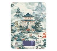 Aesthetic Chinese Architecture Green Easy Clean Food prep Scale 11lb/0.18oz, 5kg/5g mini Digital Scale with 4 Unit for Keto Spices Dieting (Batteries not Included)