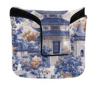 Aesthetic Chinese Architecture Unique Mallet Putter Head Cover Magnetic Closure Golf Putter Headcover for Mallets and Square PU Leather