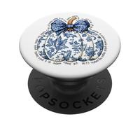 Aesthetic Chinoiserie Pumpkin Coquette Floral Toile de Jouy PopSockets Adhesive PopGrip