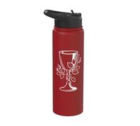 Aesthetic Christian Chalice Rose Art Stainless Steel Insulated Water Bottle