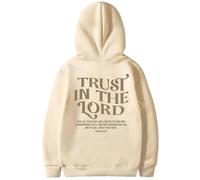 Aesthetic Christian Sweatshirt Bible Verse Hoodie Women's Religious Hoodies Trust in The Lord Pullover Faith Top Christian Gifts khaki