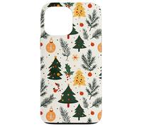 Aesthetic Christmas Tree Ornament Holly Leaves Pattern Case for iPhone 13 Pro Max