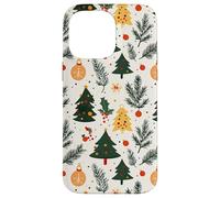 Aesthetic Christmas Tree Ornament Holly Leaves Pattern Case for iPhone 14 Pro Max
