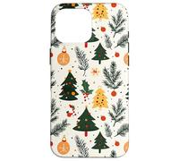 Aesthetic Christmas Tree Ornament Holly Leaves Pattern Case for iPhone 16 Pro Max