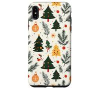 Aesthetic Christmas Tree Ornament Holly Leaves Pattern Case for iPhone XS Max