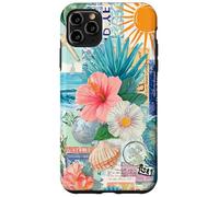 Aesthetic Coastal Summer Collage With Hibiscus Beach Style Case for iPhone 11 Pro Max