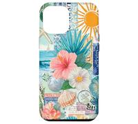 Aesthetic Coastal Summer Collage With Hibiscus Beach Style Case for iPhone 12 Pro Max