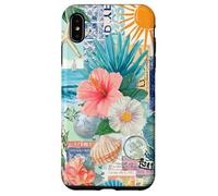 Aesthetic Coastal Summer Collage With Hibiscus Beach Style Case for iPhone XS Max