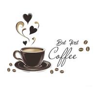 Aesthetic Coffee Culture Wall Sticker Perfectly Suited for Various Spaces