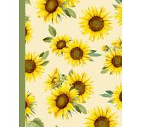 Aesthetic Composition Notebook Floral Design: Wide Ruled Paper | Warm Yellow Sunflower Cover | 110 Pages | Journal for School, College & Work
