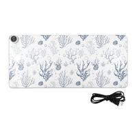Aesthetic Corals Leather Heated Mouse Pad 31.5 x 13 in Hand Warmer Desk Mat for Computer Desk Writing Essentials