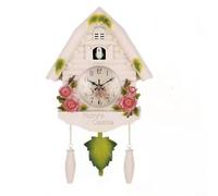 Aesthetic Crafted Cuckoo Pendulum Clock That Complements Various Interior Designs in Your For Home (White Flowers)