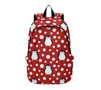 Aesthetic Cute Daypack Women Backpacks Casual Fashion Teenager Girls Cute Penguin Dots Red Cute Penguin Red Penguin Red Penguin 30 x 19.3 cm Classic Cute Penguin with Red, Cute penguin with red dots