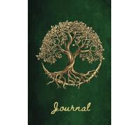 Aesthetic cute Hardcover journal notebook in Green and Gold - 150 blank college ruled Lined pages for Diary, Journaling, Poetry and Writing - Small A5 size - Notebooks and Journals For Men and Women