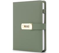 Aesthetic Diary with Lock - Beautiful Leather Journal with Easy to Change Code Lock & Refillable Pages - Quality Planner for Women with Bookmark & Pen Holder to Securely Protect Thoughts & Memories