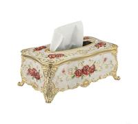 Aesthetic European Style Tissue Holder Decorative Plastic Napkin Box to Elevate Your Space (white)