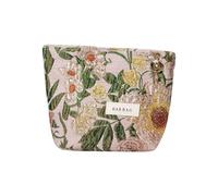 Aesthetic Floral Patterned Canvas Toiletry Bag with Large Capacity Makeup Pouches Cosmetic Case for Easy Access Makeup Case