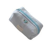 Aesthetic Floral Patterned Cotton Toiletry Bag with Large Capacity Makeup Pouches Cosmetic Case for Easy Access Soft Cotton Makeup Holder