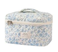 Aesthetic Floral Toiletry Organizer Bag Quilted Makeup Bag Trousse de Toilette Femme Voyage Trousse Maquillage (Baidilanhua)