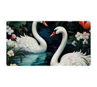Aesthetic Flower Swan-552 Deluxe Kitchen Mats for Floor,Machine Washable & Waterproof, Quick Dry & Non-Slip Floor Comfort Mats with Retro Vintage Design