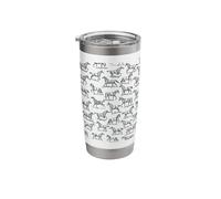 Aesthetic Forest Green Horse Drawing Pattern Stainless Steel Insulated Tumbler