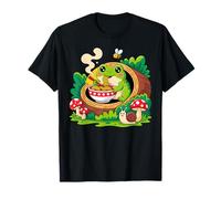 Aesthetic Frog Eating Ramen Noodles Kawaii Ramen Cute Frog T-Shirt