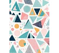 Aesthetic Geometric Grid Notebook - 110 Pages | Pastel Triangle Pattern Journal